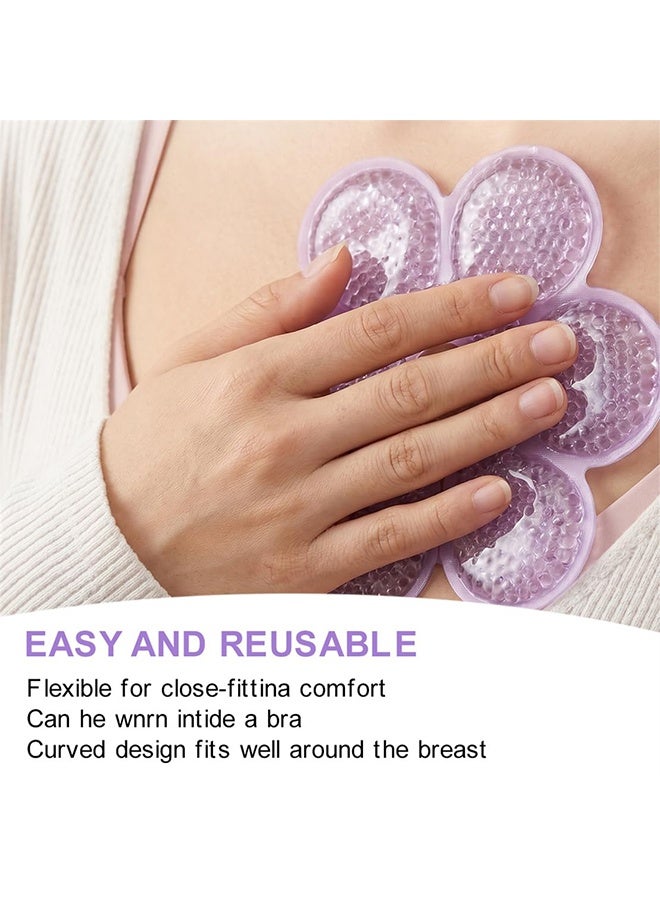 1 Pack 2 Pcs Purple Hot & Cold Breast Therapy Gel Pads, Postpartum Essentials for Nursing & Nipples Pain Relief - Image 3