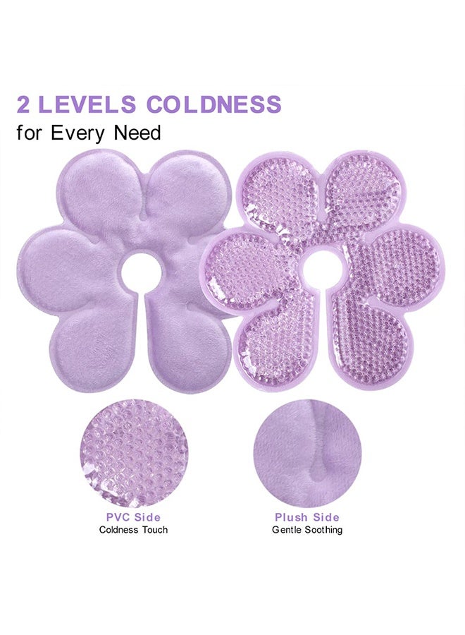 1 Pack 2 Pcs Purple Hot & Cold Breast Therapy Gel Pads, Postpartum Essentials for Nursing & Nipples Pain Relief - Image 4