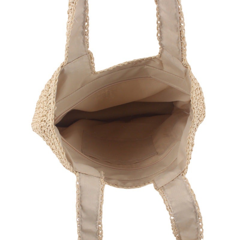 Handwoven Raffia Beach Tote Bag for Women - Image 3