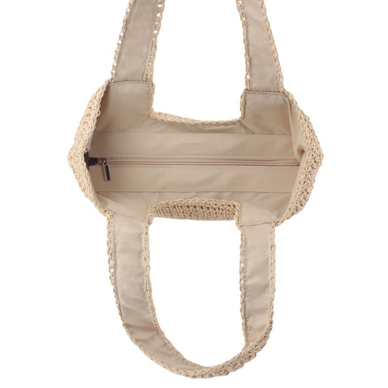 Handwoven Raffia Beach Tote Bag for Women - Image 2