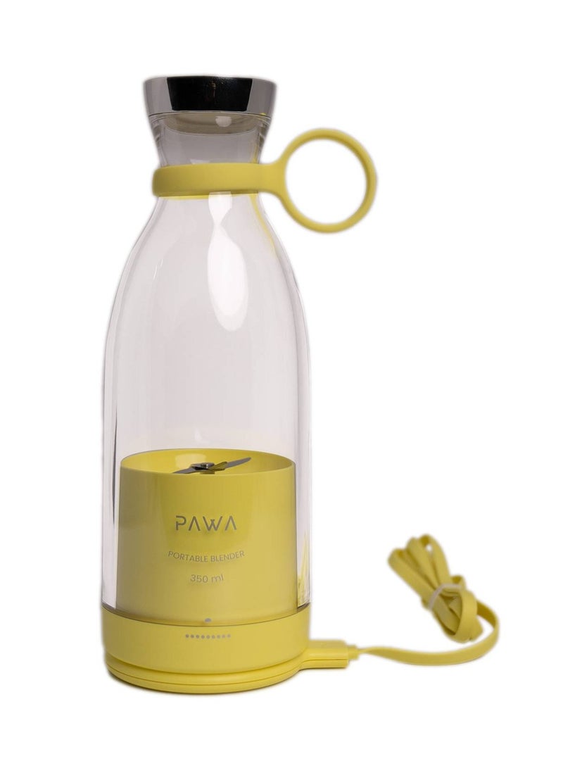 باوا خلاط محمول 350 مل 50 وات / شفرات من الفولاذ المقاوم للصدأ / شحن لاسلكي / سهل الحمل / بطارية قابلة لإعادة الشحن - أصفر - Image 2