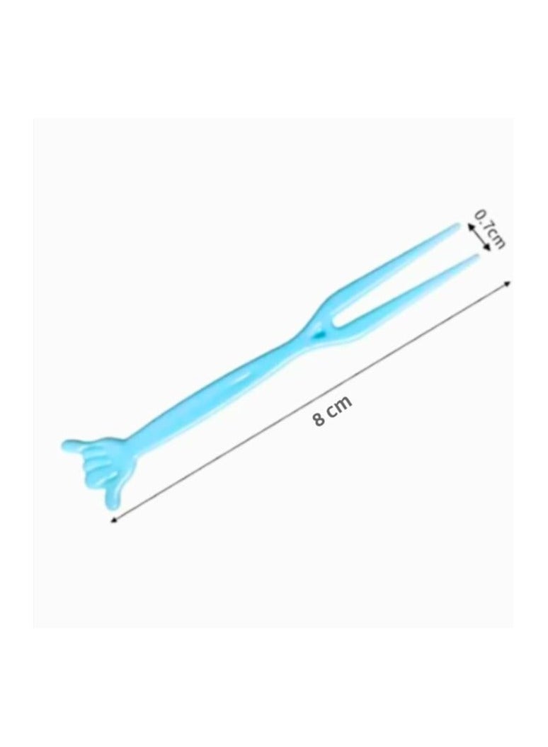 مجموعة من 40 شوكة فاكهة بلاستيكية عالية الجودة للاستعمال مرة واحدة، شوك صغيرة بتصميم اصابع لطيفة،مثالية للحفلات والمنزل والمناسبات - Image 3