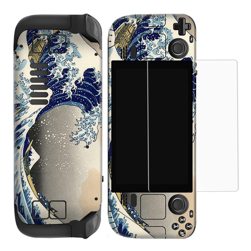 CXWITHY Skin Sticker Protective Vinyl Decal for Steam Deck, Protective Cover Wrap with Steam Deck HD Glass Screen Protector (Beige) - Image 5