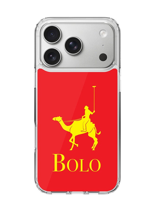 Stylizedd Classic Clear MagSafe Case for iPhone 17 Pro , Hybrid Soft Case Flexible Edges Anti Drop TPU PC Gel Thin Transparent Cover [ Designed for iPhone 17 Pro ] - BOLO Red Full Print - Image 1