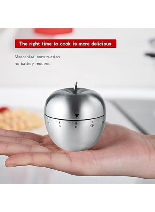 Apple Shape Kitchen Timer 60 Minutes, Mechanical Cooking Timer, No Battery Needed, Cute Design for Baking, Cooking, Study - Image 2