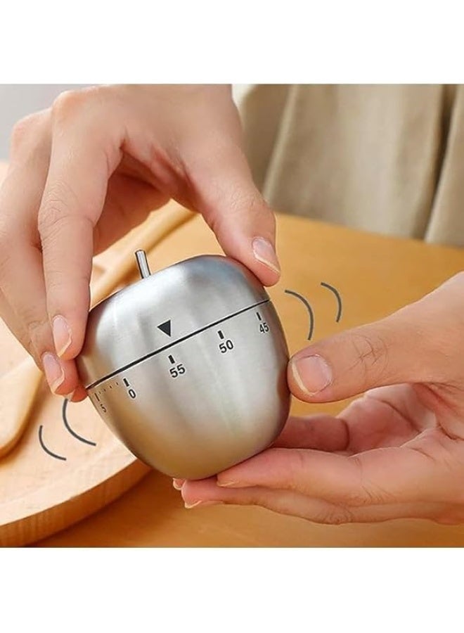 Apple Shape Kitchen Timer 60 Minutes, Mechanical Cooking Timer, No Battery Needed, Cute Design for Baking, Cooking, Study - Image 4