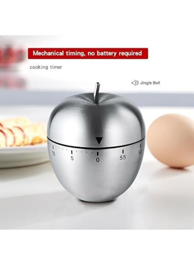 Apple Shape Kitchen Timer 60 Minutes, Mechanical Cooking Timer, No Battery Needed, Cute Design for Baking, Cooking, Study - Image 3