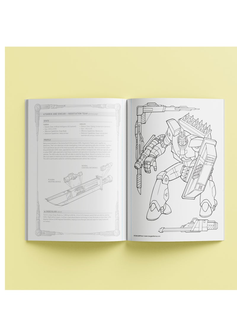 Hinkler Manga to the Max Drawing & Coloring Book Robots - Image 3