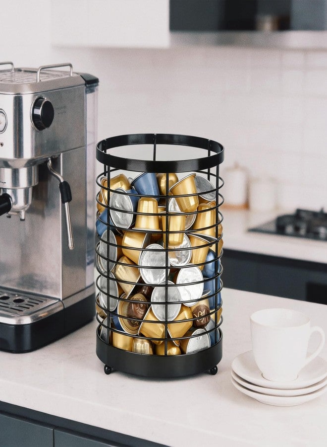 IWNTWY Coffee Pod Holder, Large Capacity K Cup Holder for Kitchen Countertop, Black Modern Basket Coffee Bar Station Espresso Pods Capsules Organizer - Image 5