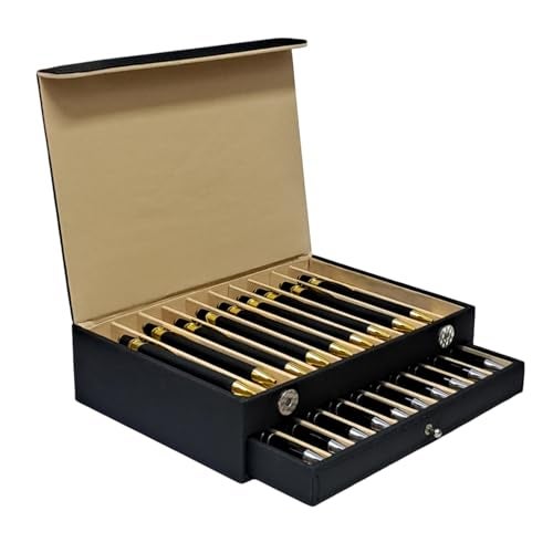 essart faux leather Pen Display Organizer Box for 20 pens in black color - Image 1