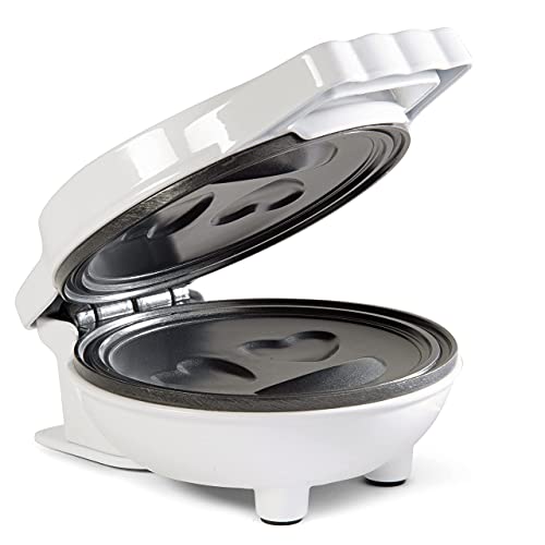 CucinaPro Heart Eyes Emoji Mini Waffle Maker- Special Breakfast w Cute Personal-Sized 4" Smiley Face Pancakes- Electric NonStick Baker Iron with Recipes- Loving Treat Gift for Her Him- Kids Adults Easy Fun Bake - Image 5