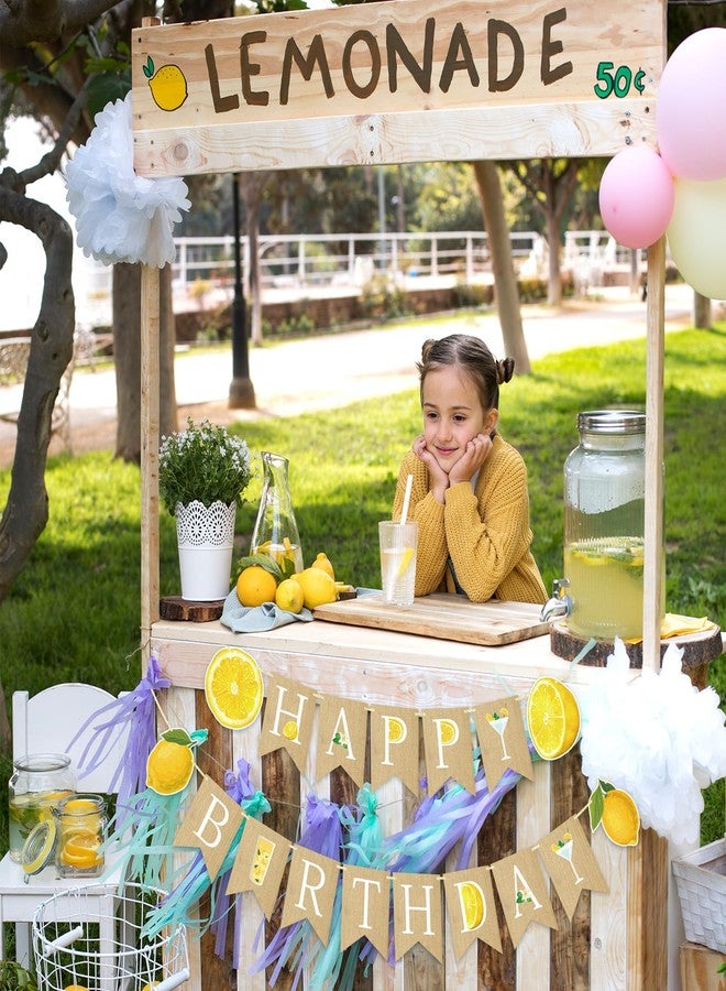 FOZEE Lemon Happy Birthday Banner, Lemon themed Party Decor, Summer Birthday Banner, Lemon Garland, Lemon Birthday Party Decorations - Image 5