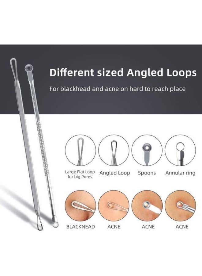 DUcare 9-piece stainless steel medical-grade blackhead and acne removal tool set with a professional metal case for pore cleansing and blemish removal for all skin types. - Image 3