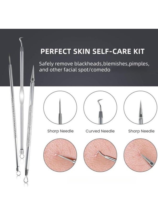 DUcare 9-piece stainless steel medical-grade blackhead and acne removal tool set with a professional metal case for pore cleansing and blemish removal for all skin types. - Image 5