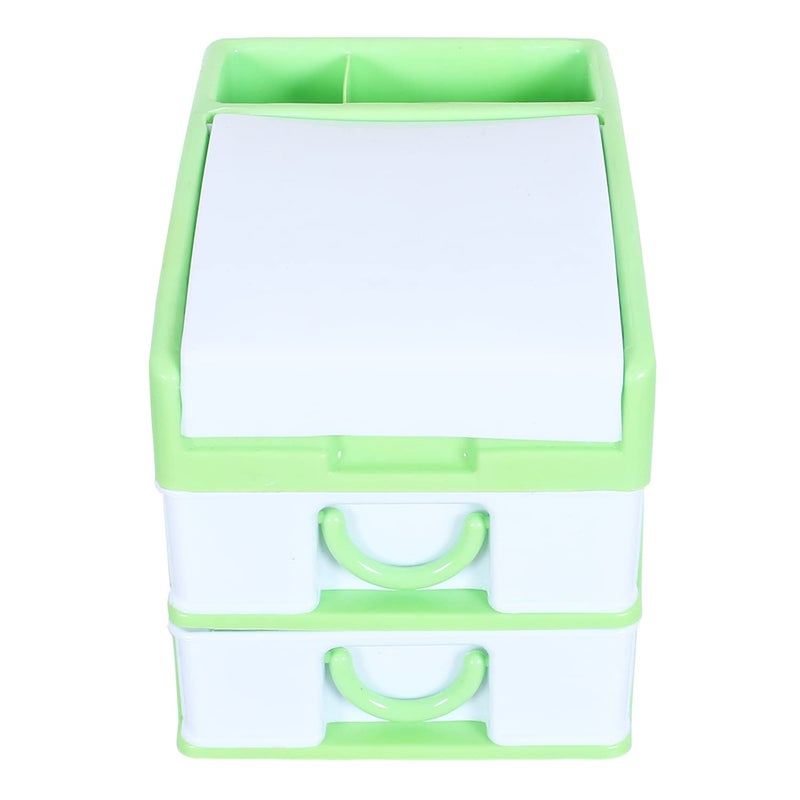 Kuber Industries Kuber Industries Cabinet Organizer | Plastic Storage Drawer for Kitchen | Cabinet Box for Bedroom | Jewellery Storage Box | Drawer Organizer |Super-Star 2+1 | Green  - Image 2
