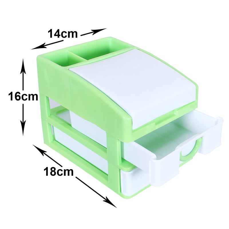Kuber Industries Kuber Industries Cabinet Organizer | Plastic Storage Drawer for Kitchen | Cabinet Box for Bedroom | Jewellery Storage Box | Drawer Organizer |Super-Star 2+1 | Green  - Image 3