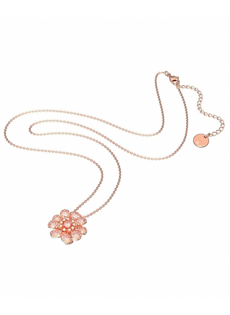 Chomel - Rose gold heart lotus lotus shaped necklace - Image 1