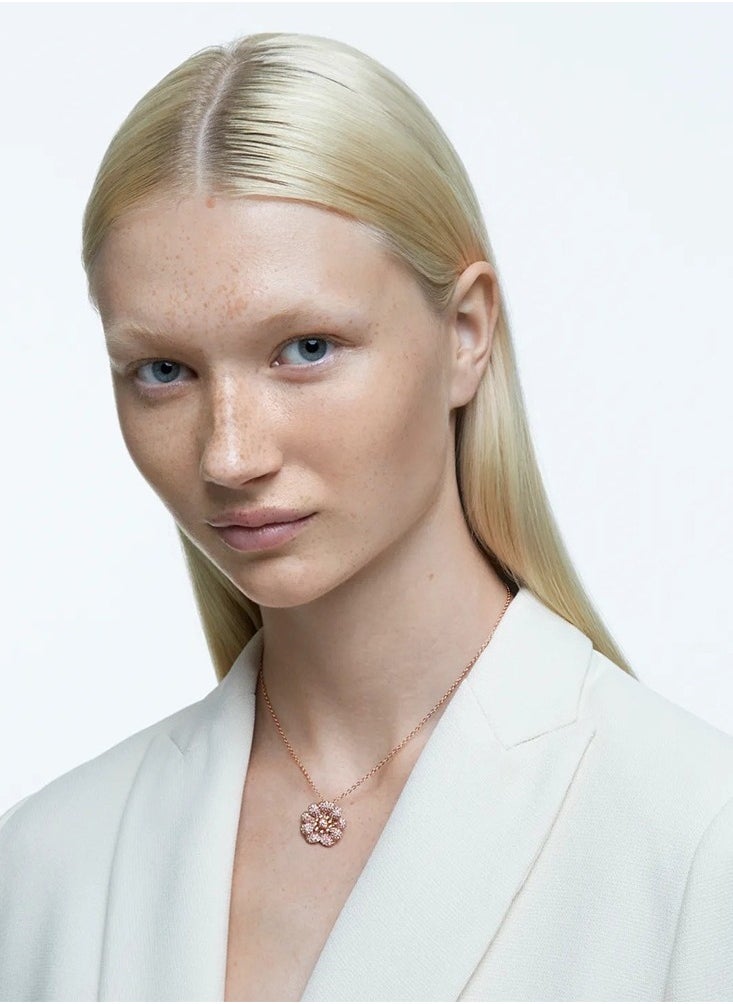 Chomel - Rose gold heart lotus lotus shaped necklace - Image 1