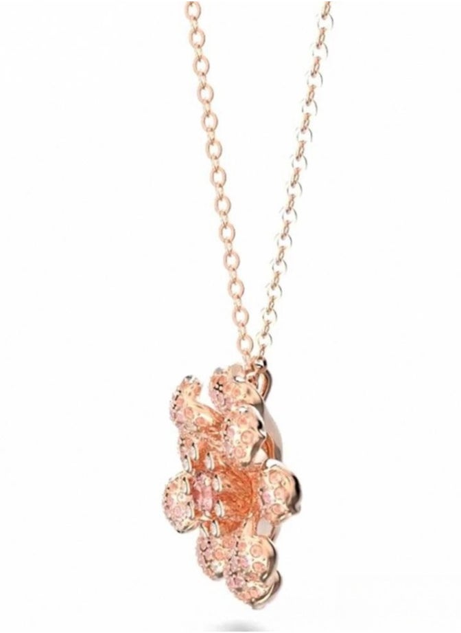 Chomel - Rose gold heart lotus lotus shaped necklace - Image 1
