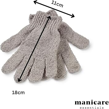 Manicare Exfoliating Gloves Shower Bath Spa Cleansing Washing Exfoliating Wash Mitt Loofah Good For Circulation Cellulite Ingrown Hair And Dry Dead Skin Removal SelfTan Application One Size - Image 3