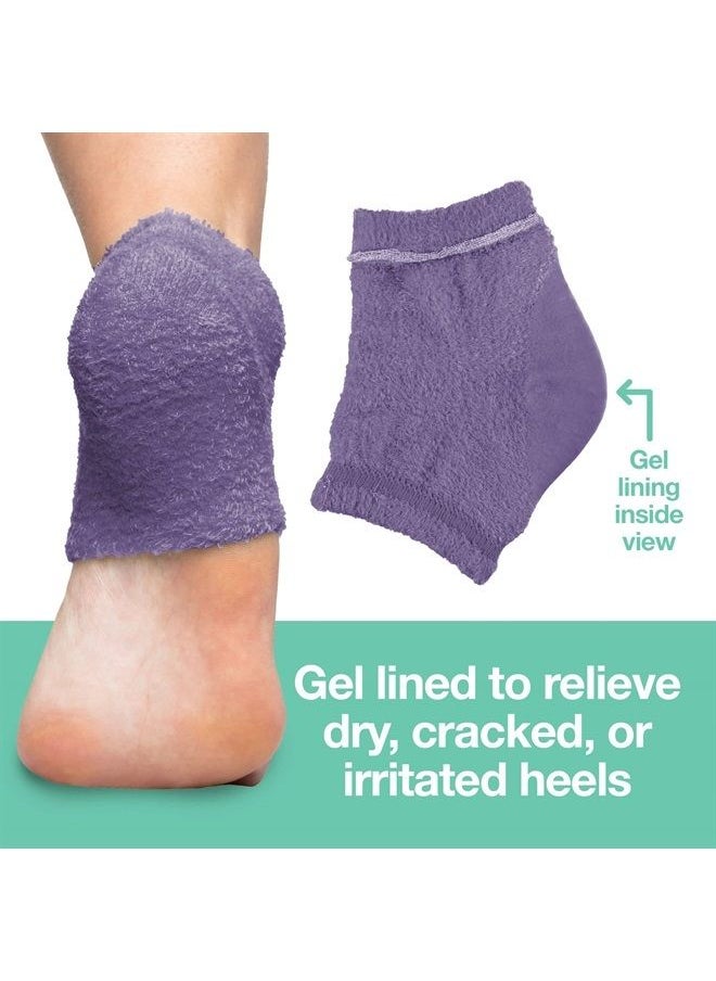Zentoes Moisturizing Fuzzy Sleep Socks with Vitamin E, Olive Oil and Jojoba Seed Oil to Soften and Hydrate Dry Cracked Heels (Regular, Purple)  - Image 1