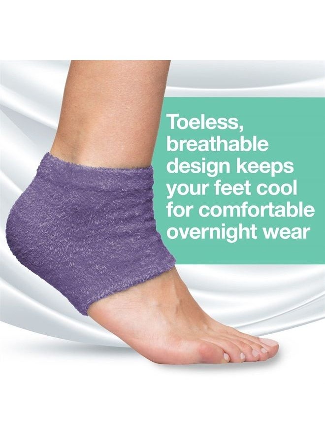 Zentoes Moisturizing Fuzzy Sleep Socks with Vitamin E, Olive Oil and Jojoba Seed Oil to Soften and Hydrate Dry Cracked Heels (Regular, Purple)  - Image 3
