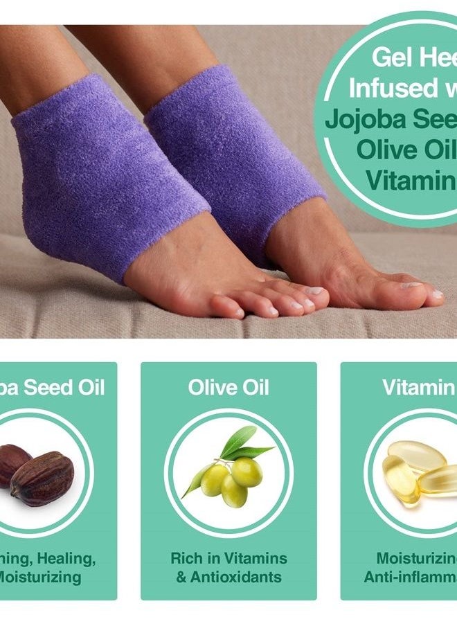 Zentoes Moisturizing Fuzzy Sleep Socks with Vitamin E, Olive Oil and Jojoba Seed Oil to Soften and Hydrate Dry Cracked Heels (Regular, Purple)  - Image 2