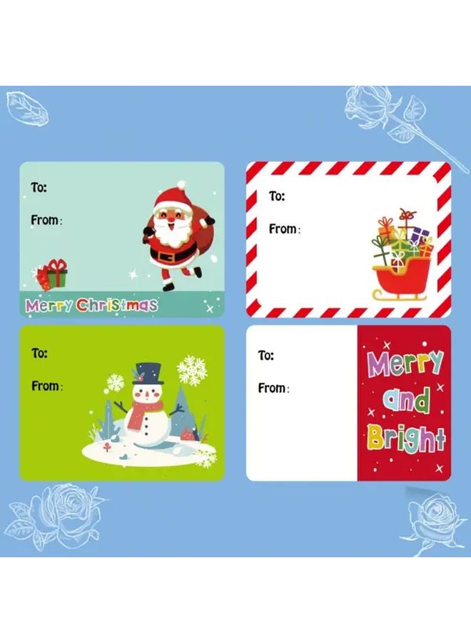 Colorful Elk Style Christmas Gift Tags 1 Roll 200 Sheets Self Adhesive Holiday Labels - Image 5