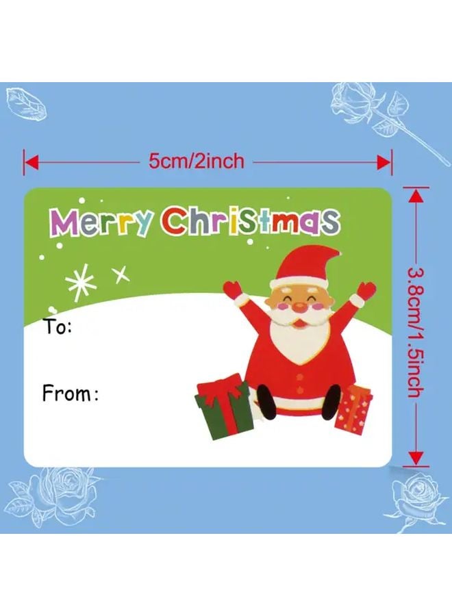 Colorful Elk Style Christmas Gift Tags 1 Roll 200 Sheets Self Adhesive Holiday Labels - Image 3