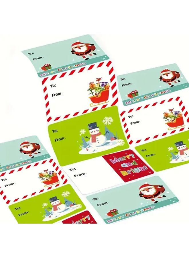 Colorful Elk Style Christmas Gift Tags 1 Roll 200 Sheets Self Adhesive Holiday Labels - Image 2