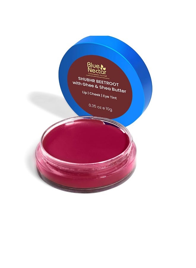 Blue Nectar Lip Tint Balm for Deep Wine Tinted Lips | Natural Beetroot Lip Balm Moisturizer for Dry Skin with Organic Ghee & Shea Butter | Long Lasting Hydrating Lip Tint (10g) - Image 1