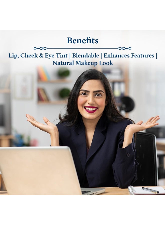 Blue Nectar Lip Tint Balm for Deep Wine Tinted Lips | Natural Beetroot Lip Balm Moisturizer for Dry Skin with Organic Ghee & Shea Butter | Long Lasting Hydrating Lip Tint (10g) - Image 3