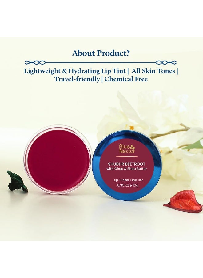 Blue Nectar Lip Tint Balm for Deep Wine Tinted Lips | Natural Beetroot Lip Balm Moisturizer for Dry Skin with Organic Ghee & Shea Butter | Long Lasting Hydrating Lip Tint (10g) - Image 5