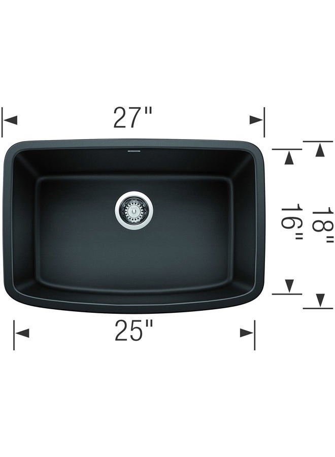 Blanco 442552 VALEA SILGRANIT Undermount, 27" L X 18" W X 9.5" D, Anthracite Kitchen Sink - Image 3