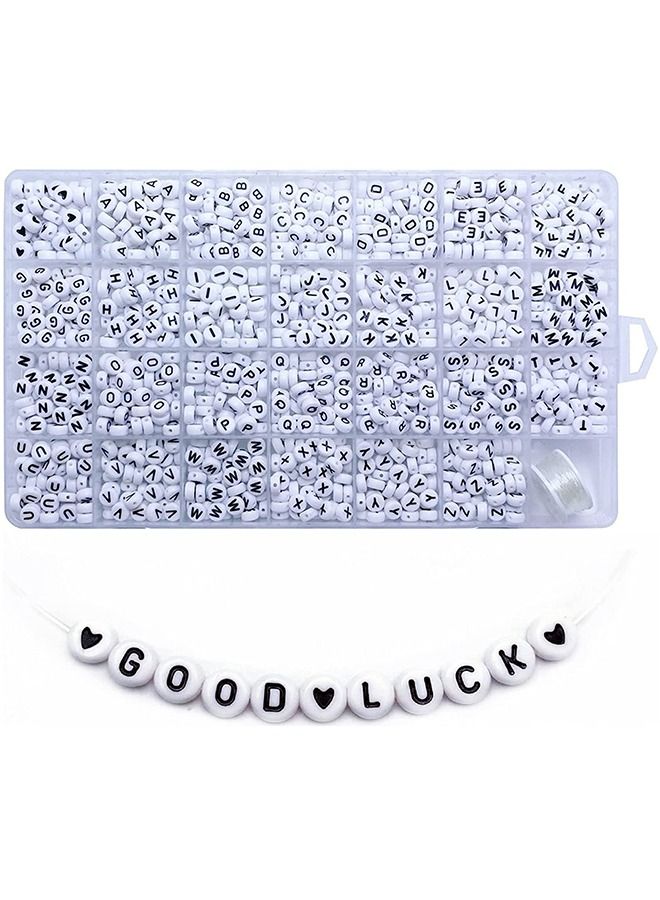 White Round Letter Beads - Image 1