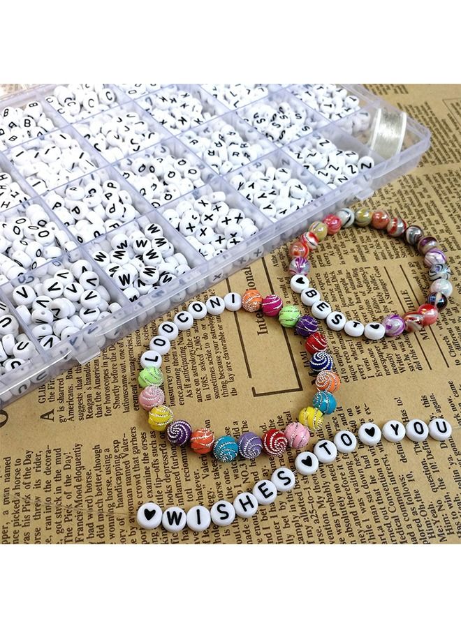 White Round Letter Beads - Image 4