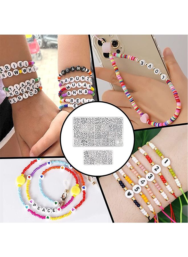 White Round Letter Beads - Image 5