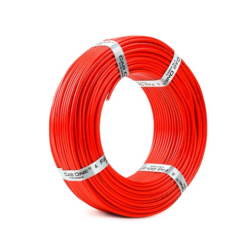 CabONE 1.0 SQ.MM FR PVC Insulated Copper Electrical Wire, 90 Meter (Red, Pack of 2) | ISI Marked Fire Retardant Single Core Cable for Home Wiring - Image 3