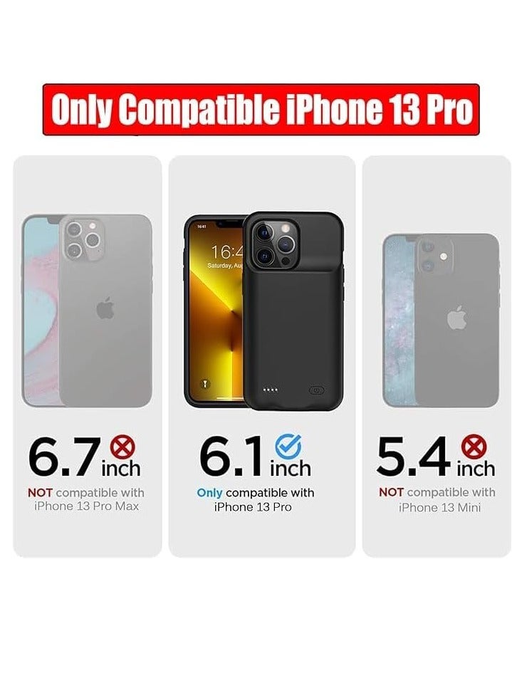 Battery Case For iPhone 12/13 Pro, 3500mAh Ultra-Slim Portable Charger Case Rechargeable Battery Pack Charging Case Compatible With iPhone 12/13 Pro (6.1 inch) Black  - Image 3