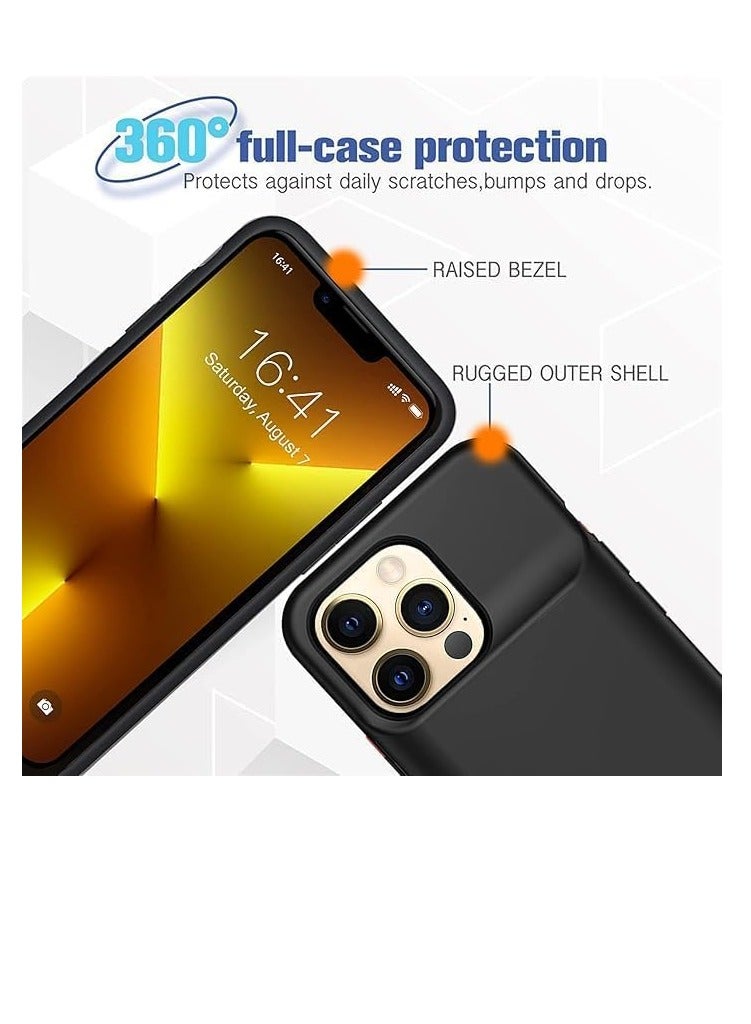 Battery Case For iPhone 12/13 Pro, 3500mAh Ultra-Slim Portable Charger Case Rechargeable Battery Pack Charging Case Compatible With iPhone 12/13 Pro (6.1 inch) Black  - Image 5