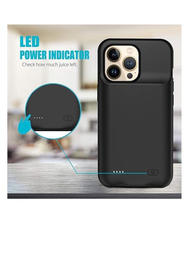Battery Case For iPhone 12/13 Pro, 3500mAh Ultra-Slim Portable Charger Case Rechargeable Battery Pack Charging Case Compatible With iPhone 12/13 Pro (6.1 inch) Black  - Image 2