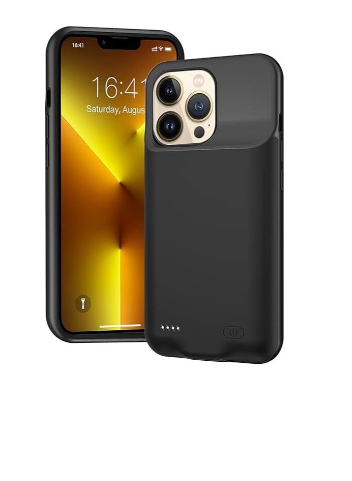 Battery Case For iPhone 12/13 Pro, 3500mAh Ultra-Slim Portable Charger Case Rechargeable Battery Pack Charging Case Compatible With iPhone 12/13 Pro (6.1 inch) Black  - Image 1