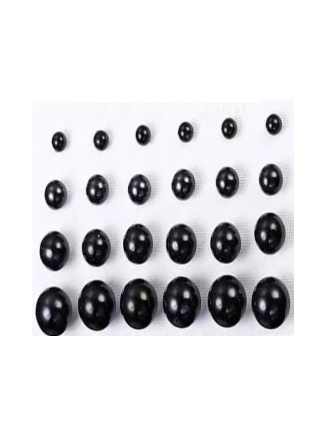 DATOA 12 Pairs Set Pearl Stud Earrings Minimalist Dainty Hypoallergenic Elegant Round Ball Beads Stud Earrings Set for Women（5mm 8mm 10mm 12mm） - Black - Image 1