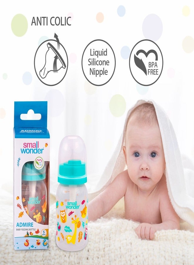 Small Wonder Baby Feeding Bottle Slim Neck Admire and Natural 250 ml Pack of 2, Ballon & Animal Print, with Anti Colic Nipple with Feeding Spoon, New Born/Toddler Upto 3 Years, BPA Free, Multi Colour - Image 5
