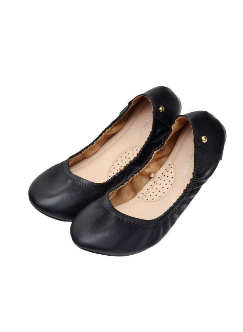 Women's Ballet Flat Shoes With Bow Knot Ultra Soft Round Toe Slip-On Comfortable Flat Shoes Walking Shoes - Image 1