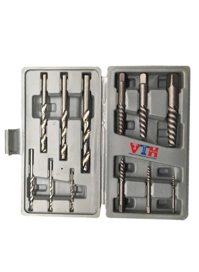 VTH WITH TAGLINE ABSOLUTE TOOLING SOLUTIONS - VTH 3mm 12mm Screw Extractor Set with Drill Bits - Image 1