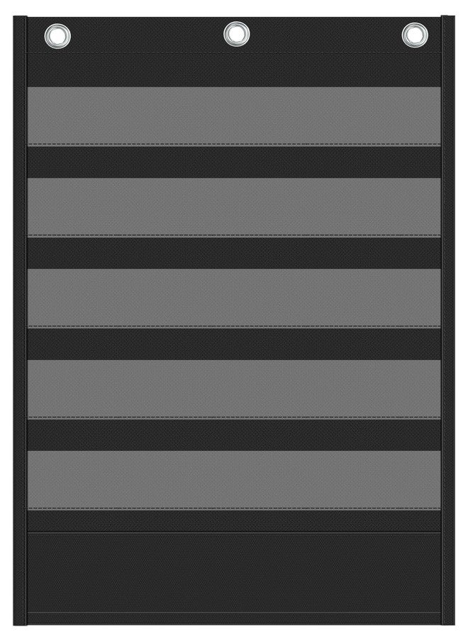 Yoink 5+1 Standard Pocket Chart, 5 Clear Pockets with 1 Extra Storage for Classroom Alphabet Learning, Chore Chart, Word Wall and Sentence Strips Chart for Teachers, Black (25.2" x 17.1") - Image 2