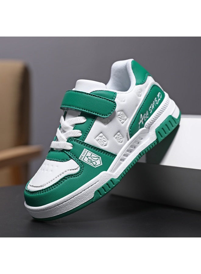 NIBEMINENT أحذية أطفال رياضية فاخرة للصبيان من الجلد مريحة للمدرسة والكاجوال والجري والرياضة في فصل الخريف - Image 1