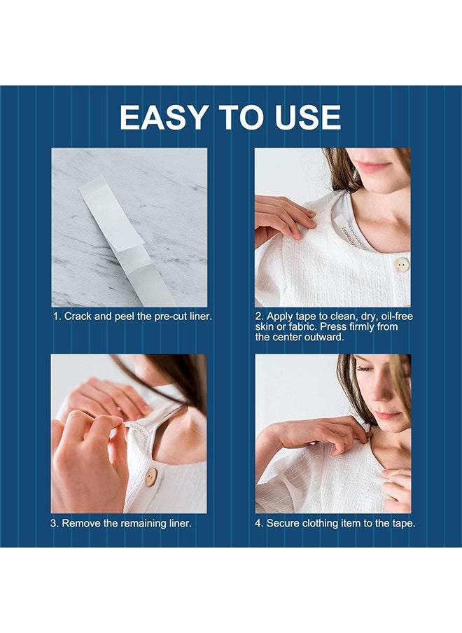 Elaimei Body And Clothing Tapes, Waterproof Double Sided Strong Transparent Clear Body Tape Fashion Tape For Clothes, Dispenser Disposable Tapes For Women 80 Strips  - Image 5