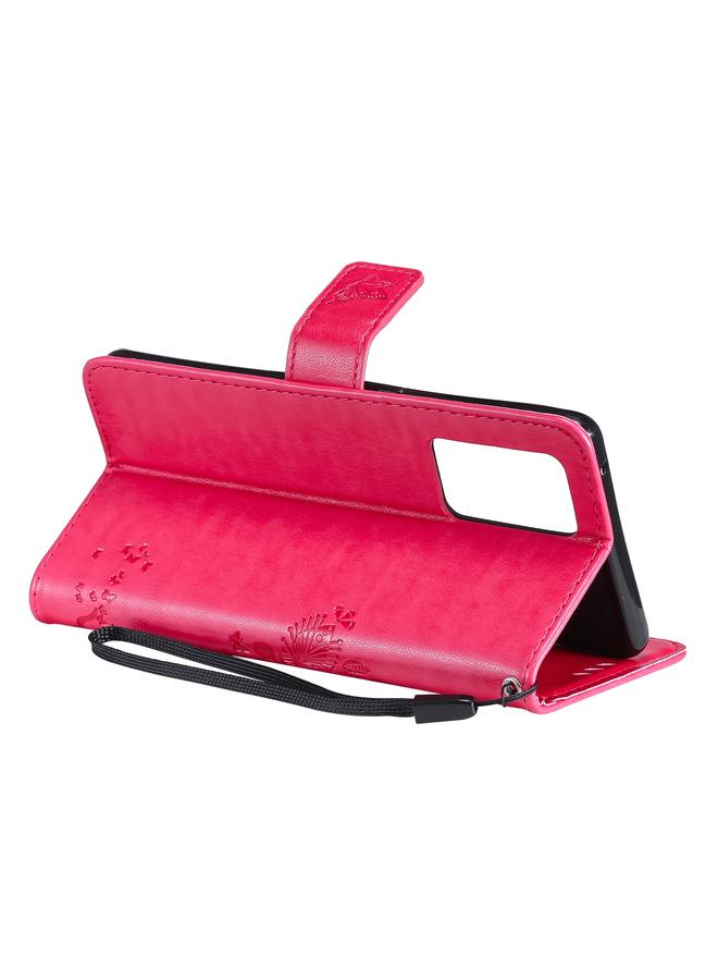 اس-توب جراب لهاتف OPPO Reno6 Pro 5G، جراب جلدي PU قلاب أفقي بطباعة مضغوطة بنقشة شجرة وقط، مع حامل وفتحات للبطاقات ومحفظة وحبل تعليق - Image 5